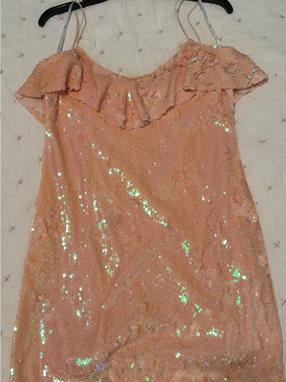 Lulu’s Peach Sequin Mini Dress